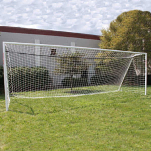Trigon Sports Soccer Goal 6 x 12 ft. Portable & Round Powder Coated White with Net SG3612N
