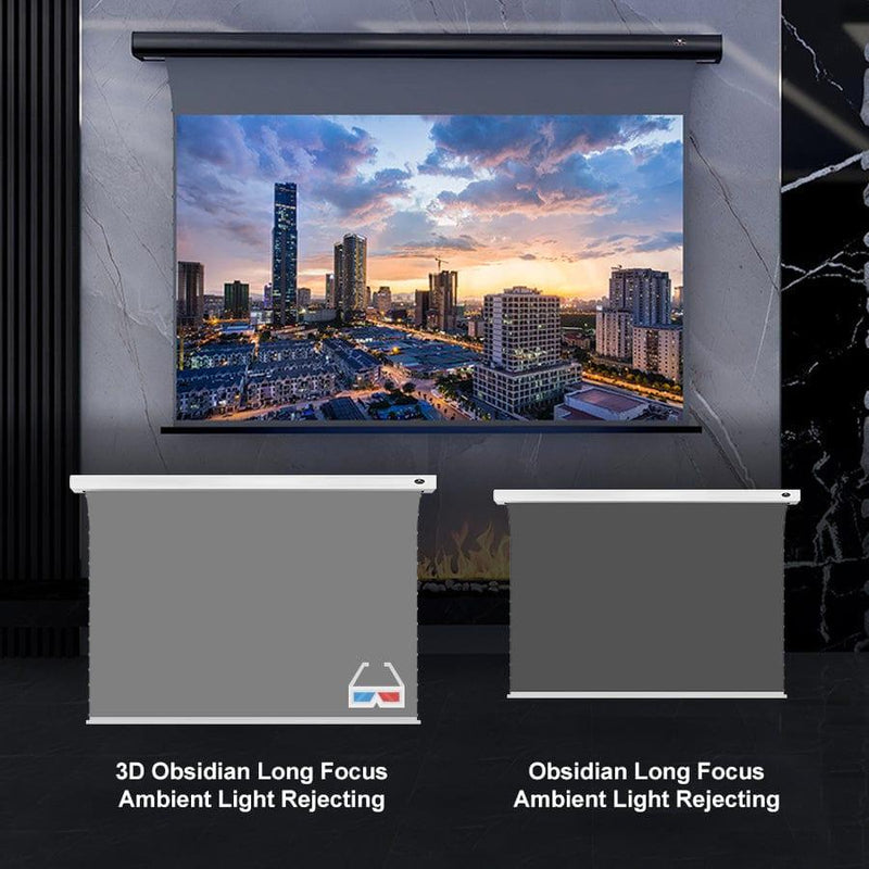 VIVIDSTORM 3D ALR Slimline Motorized Tension Obsidian Long Throw Projector Screen High Gain