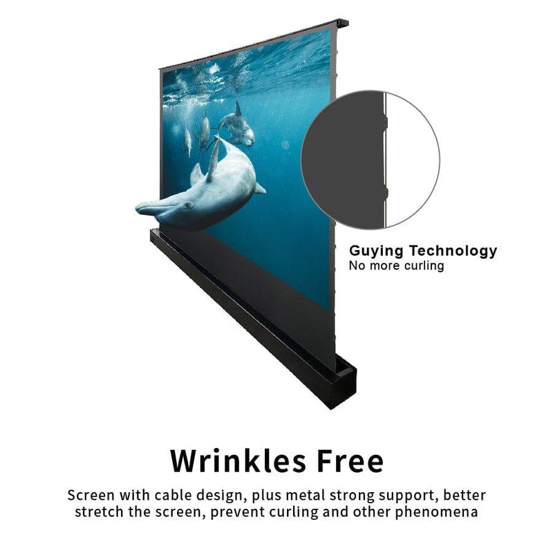 VIVIDSTORM S 3D ALR Motorized Tension Floor Rising Obsidian Long Throw Projector Screen High Gain