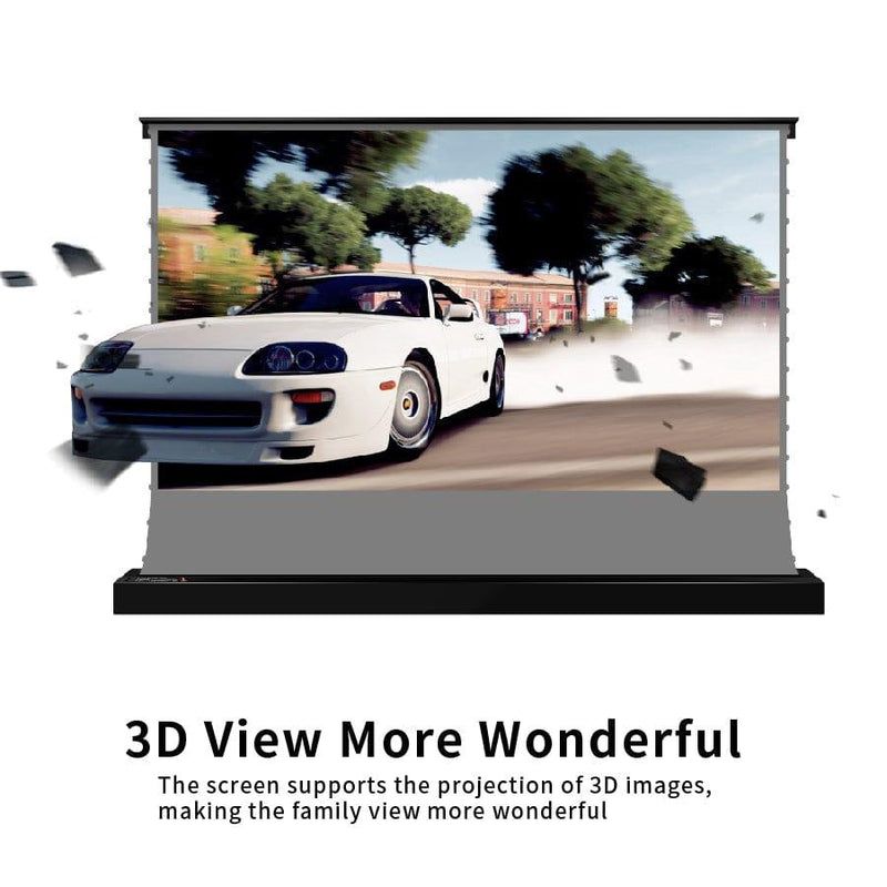 VIVIDSTORM S 3D ALR Motorized Tension Floor Rising Obsidian Long Throw Projector Screen High Gain