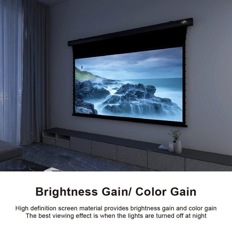 VIVIDSTORM White Cinema Perforated Slimline Motorized Tension Projector Screen