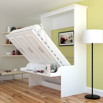 Murphy Bed With Desk, Queen Size, White by Leto Muro