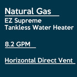 EZ Tankless Indoor Supreme on Demand 8.2 GPM 165000 BTU Natural Gas Tankless Water Heater with Direct Vent Flue Pipe Kit New EZSUPNG