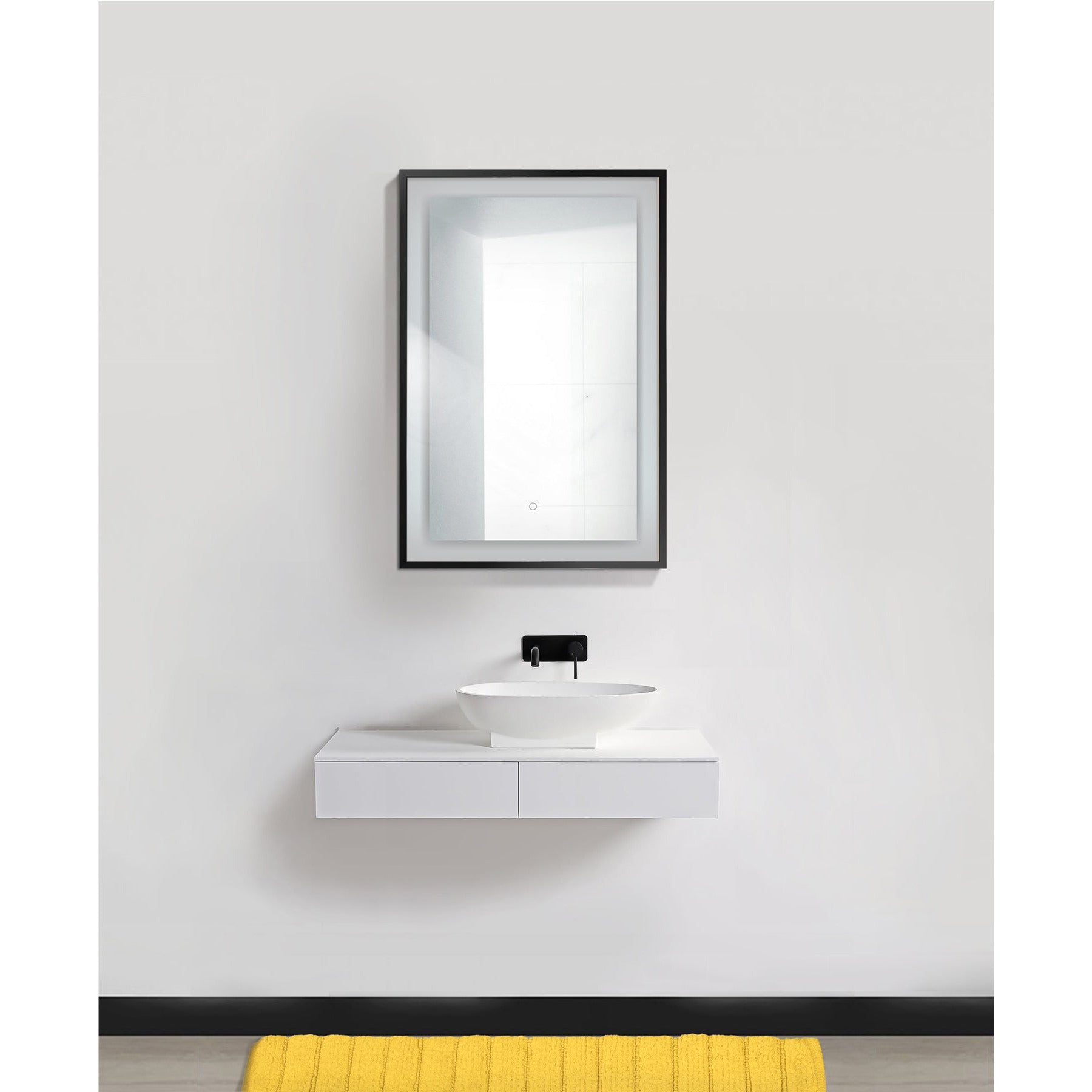 Krugg Soho 24" X 36" Black LED Bathroom Mirror SOHO2436B - Backyard Provider