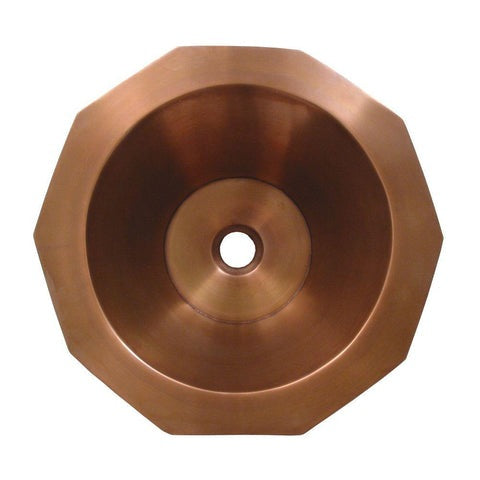 Whitehaus Copper Single Bowl Above Mount Decagon Bathroom Basin - WHOCTDWV16