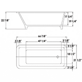 Whitehaus Angled Freestanding Acrylic Soaking Footed Bathtub - WHSQ170BATH