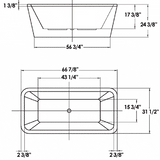 Whitehaus Double Sided Freestanding Acrylic Soaking Bathtub - WHHQ170BATH