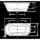 Whitehaus Oval Double Sided Freestanding Acrylic Bathtub - WHDB170BATH