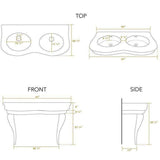 Whitehaus Britannia Large Rectangular Sink Console with Front Towel Bar - B-AR864-ARCG1