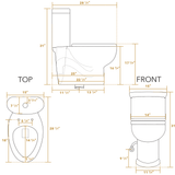 Whitehaus Magic Flush White One Piece Toilet - WHMFL3364-EB