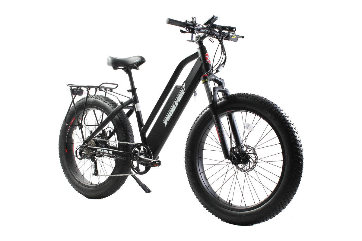 X-Treme Boulderado 48 Volt 10.4 Amp or 17 Amp Fat Tire Step-Through Electric Mountain Bicycle