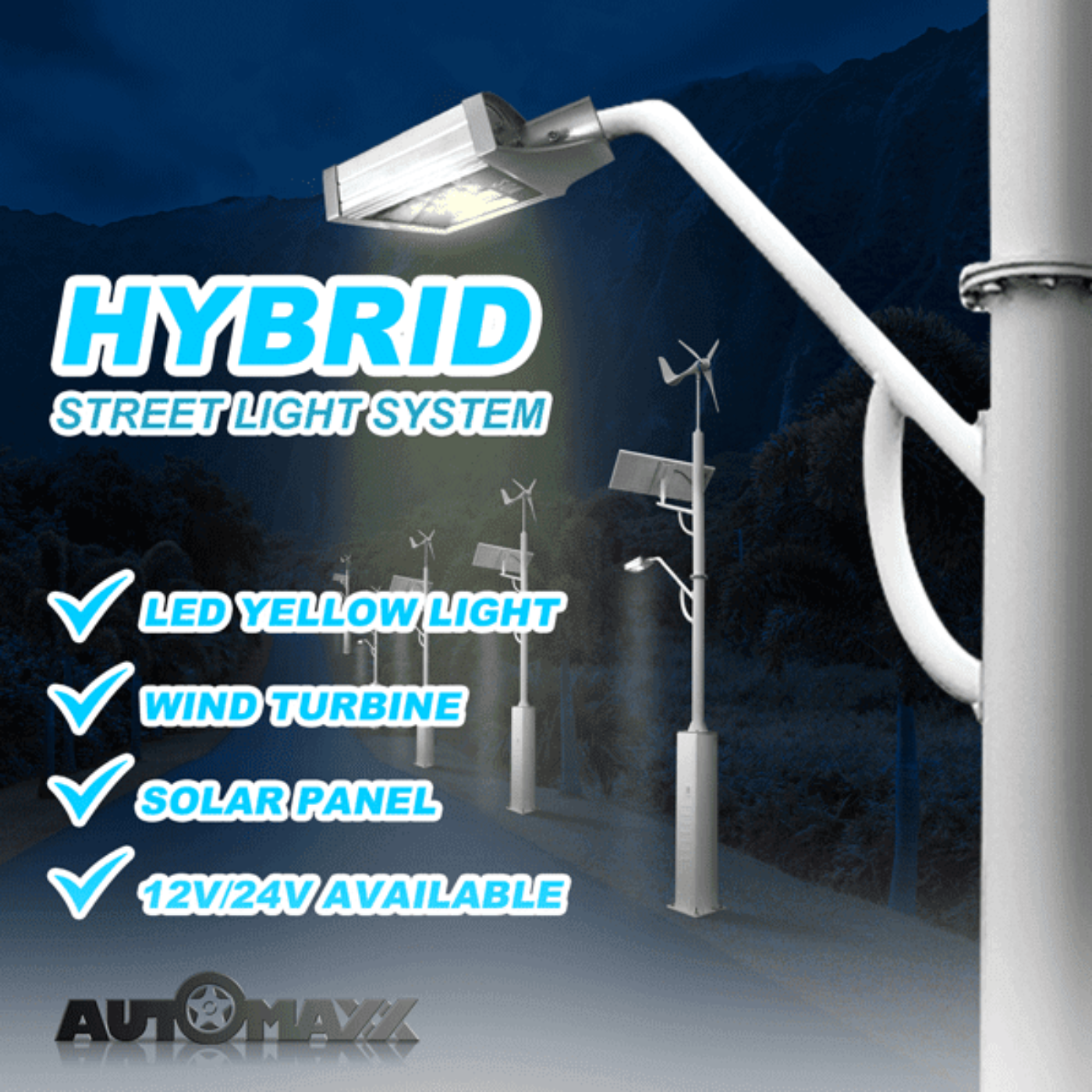 Automaxx Hybrid Street Light System - Automaxx-HSLS-WHITE-400W