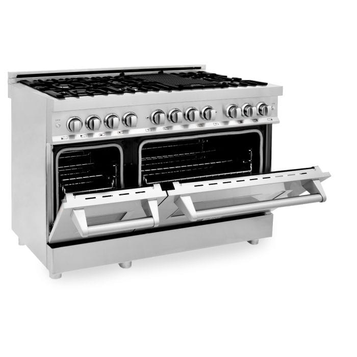 ZLINE 48 in. Professional Gas Burner and Electric Oven in Stainless Steel, RA48