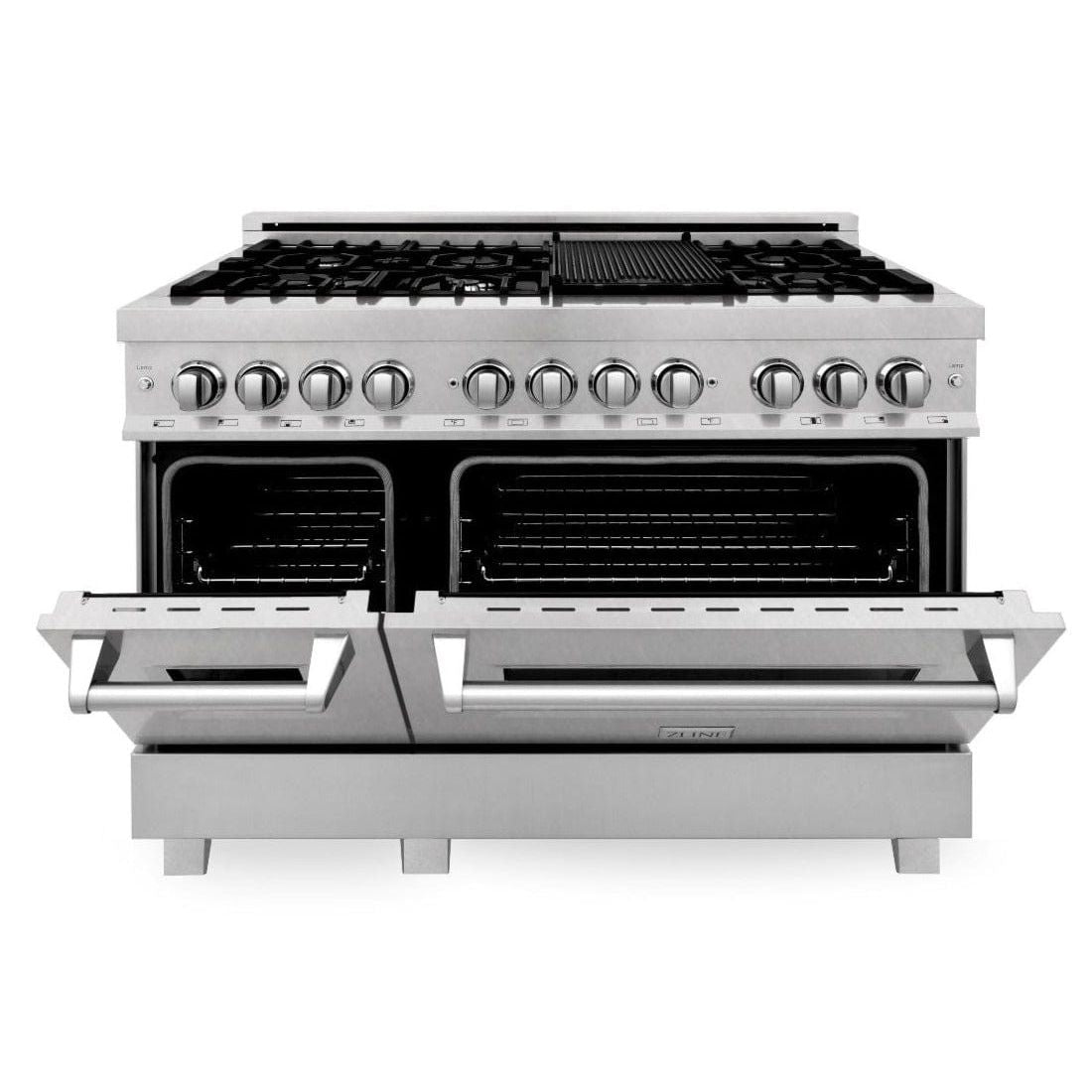 ZLINE 48 in. Professional Gas Burner/Electric Oven in DuraSnow® Stainless with 6.0 cu.ft. Oven, RAS-SN-48