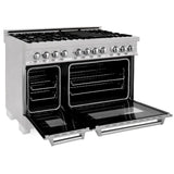 ZLINE 48 in. Professional Gas Burner/Electric Oven in DuraSnow® Stainless with 6.0 cu.ft. Oven, RAS-SN-48