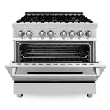 ZLINE 36 in. Professional Gas Burner/Electric Oven Stainless Steel Range, RA36