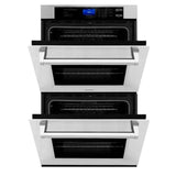 ZLINE Kitchen Appliance Package with 36 in. Stainless Steel Rangetop and 30 in. Double Wall Oven, 2KP-RTAWD36