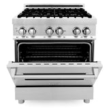 ZLINE 30 in. Professional Gas Burner, Electric Oven Stainless Steel Range, RA30