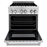 ZLINE 30 in. Professional Gas Burner, Electric Oven Stainless Steel Range, RA30