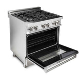 ZLINE 30 in. Professional Gas Burner, Electric Oven Stainless Steel Range, RA30