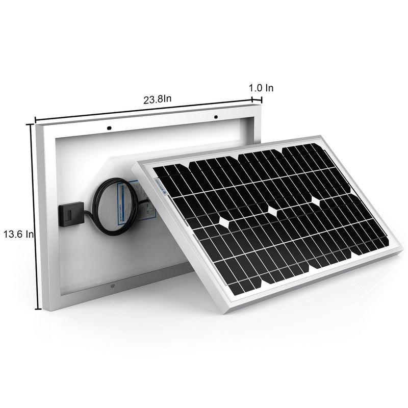 ACOPOWER 30W Mono Solar Panel for 12 Volt Battery Charging - HY030-12M - Backyard Provider