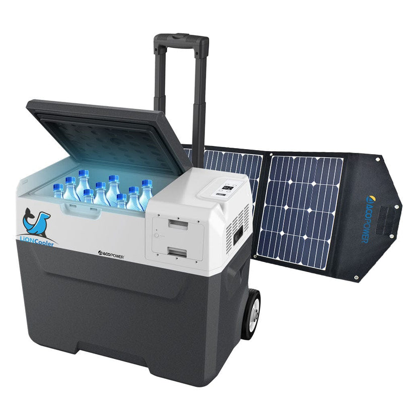 ACOPOWER LiONCooler Combo, X40A Portable Solar Fridge/Freezer (42 Quarts) and 90W Solar Panel - HY-COMBO-X40A+90W - Backyard Provider