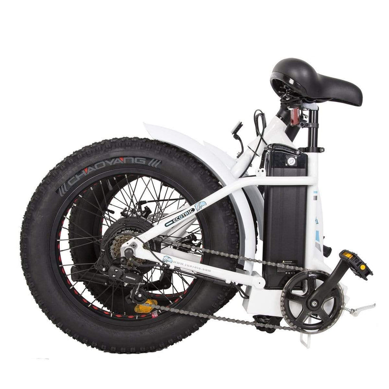 Ecotric 20inch black Portable and folding fat bike model Dolphin - C-DOL20LED-MBL-Z - ePower Go