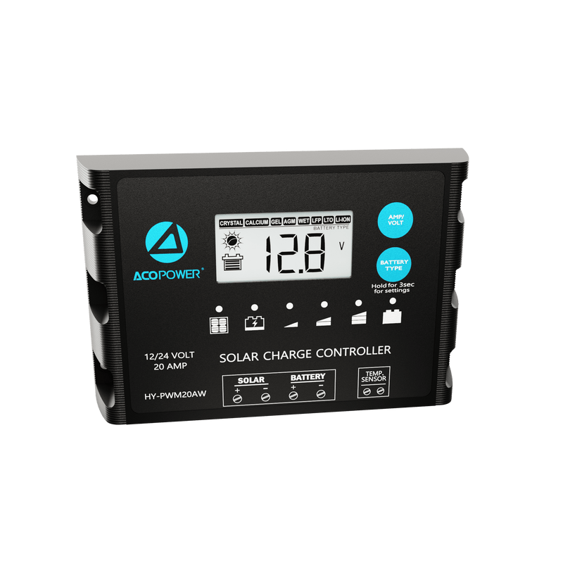 ACOPOWER 20A ProteusX Waterproof PWM Solar Charge Controller Compatible With 8 Battery Types - HY-PWM-PX20A - Backyard Provider