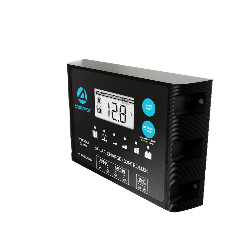 ACOPOWER 20A ProteusX Waterproof PWM Solar Charge Controller Compatible With 8 Battery Types - HY-PWM-PX20A - Backyard Provider