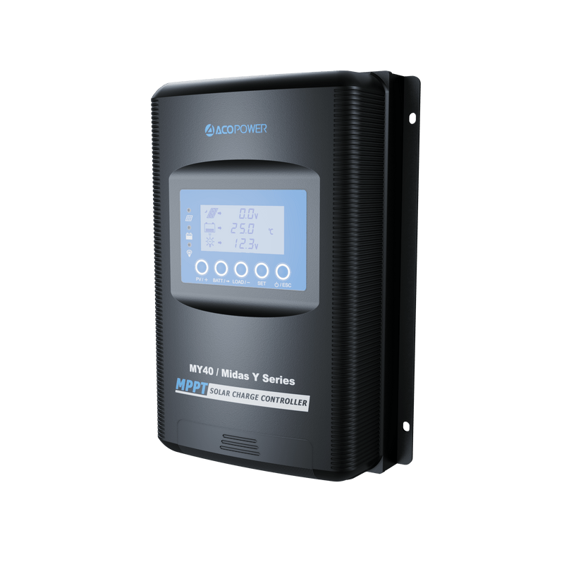 ACOPOWER Midas 40A MPPT Negative Ground Solar Panel Charge Controller LCD Display - HY-MY40 - Backyard Provider