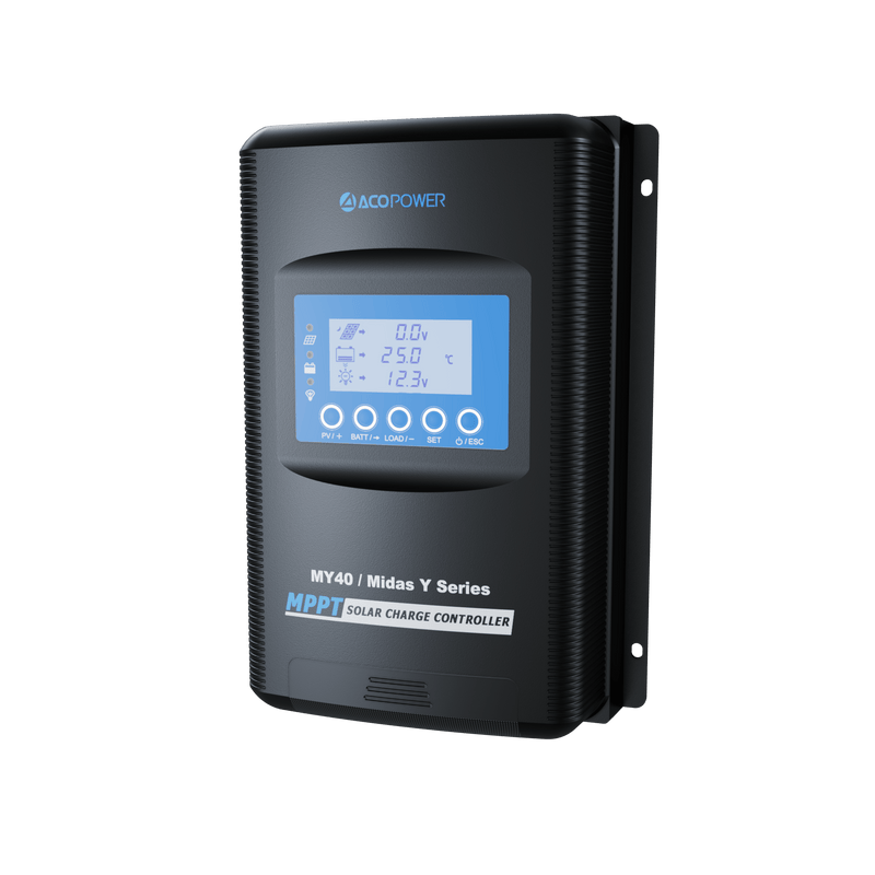 ACOPOWER Midas 40A MPPT Negative Ground Solar Panel Charge Controller LCD Display - HY-MY40 - Backyard Provider