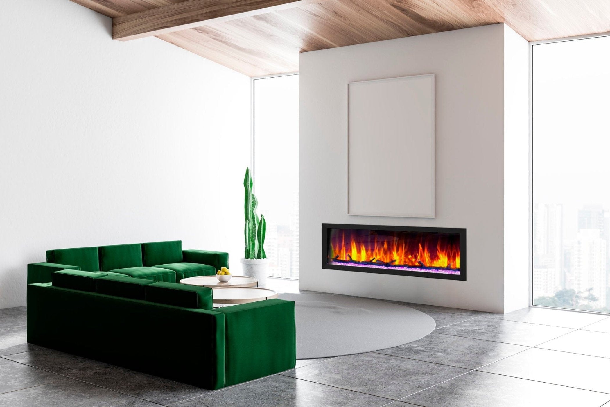 Dynasty Cascade 52'' Recessed Linear Electric Fireplace - DY-BTX52 - Backyard Provider