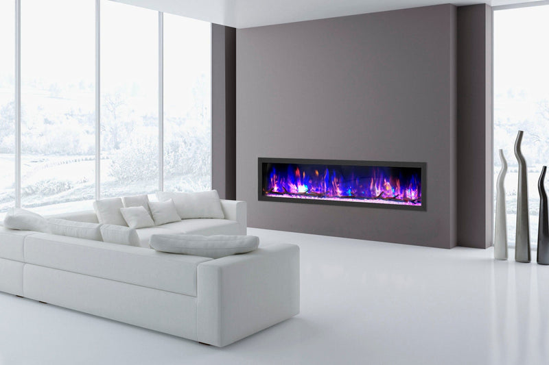 Dynasty Cascade 74'' Recessed Linear Electric Fireplace - DY-BTX74 - Backyard Provider