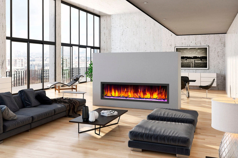 Dynasty Cascade 74'' Recessed Linear Electric Fireplace - DY-BTX74 - Backyard Provider