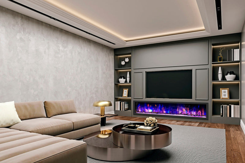 Dynasty Cascade 82'' Recessed Linear Electric Fireplace - DY-BTX82 - Backyard Provider