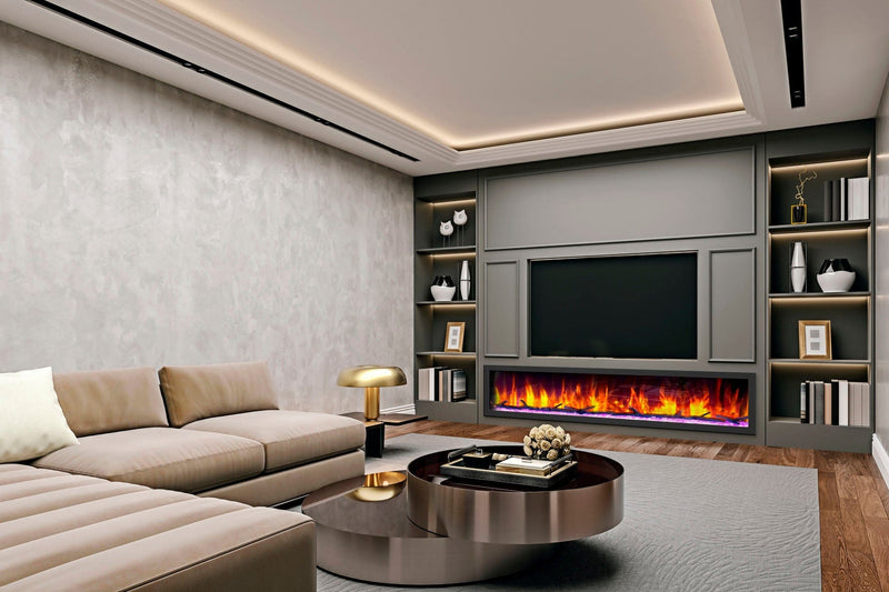 Dynasty Cascade 82'' Recessed Linear Electric Fireplace - DY-BTX82 - Backyard Provider