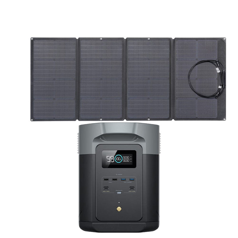 EcoFlow DELTA 2 Max + 160W Portable Solar Panel - D2M-US-160W