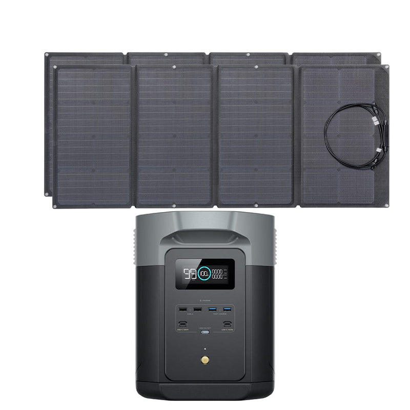 EcoFlow DELTA 2 Max + 160W Portable Solar Panel - D2M-US-160W