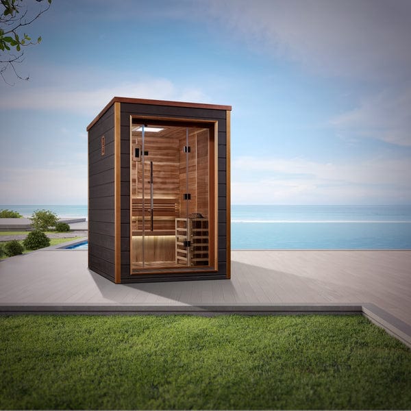 Golden Designs Narvik 2 Person Outdoor-Indoor Traditional Sauna - Canadian Red Cedar Interior - GDI-8202-01