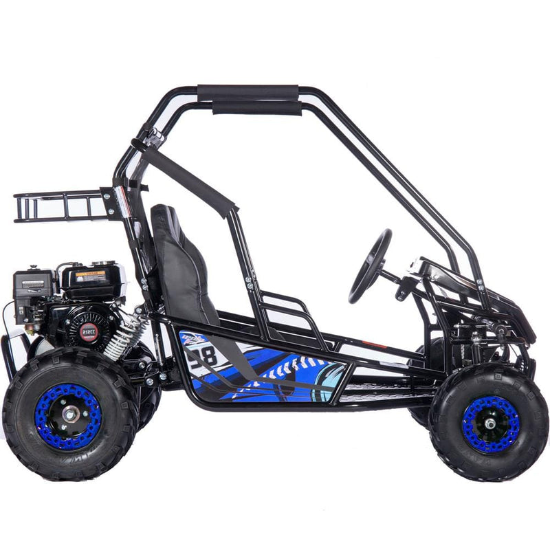 MotoTec Mud Monster XL 212cc 2 Seat Go Kart Full Suspension Blue - MT-GK-Mud-XL-212cc_Blue