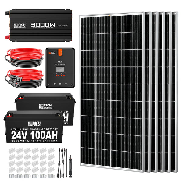 1200 Watt 24V Complete Solar Kit - Backyard Provider