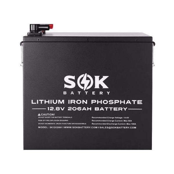 SOK Battery 12V [206Ah-H] 12V LiFePO4 Battery Bluetooth & Built-in heater | SK12V206H - Backyard Provider
