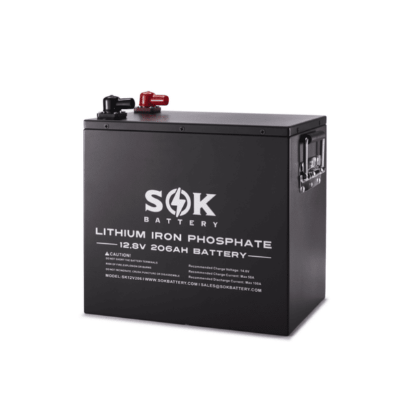 SOK Battery [206Ah] 12V LiFePO4 Deep Cycle Lithium Solar Battery - Backyard Provider