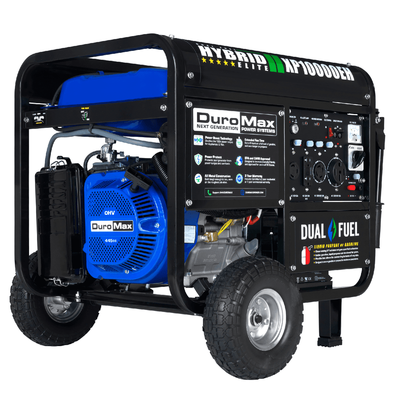DuroMax XP10000EH 10,000 Watt Portable Dual Fuel Gas Propane Generator - Backyard Provider