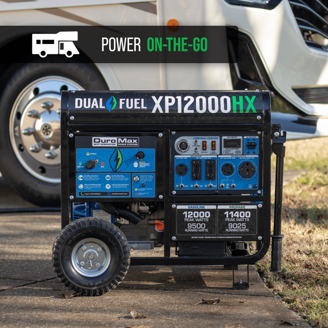 DuroMax XP12000HX 12,000 Watt Portable Dual Fuel Gas Propane CO Alert Generator - Backyard Provider