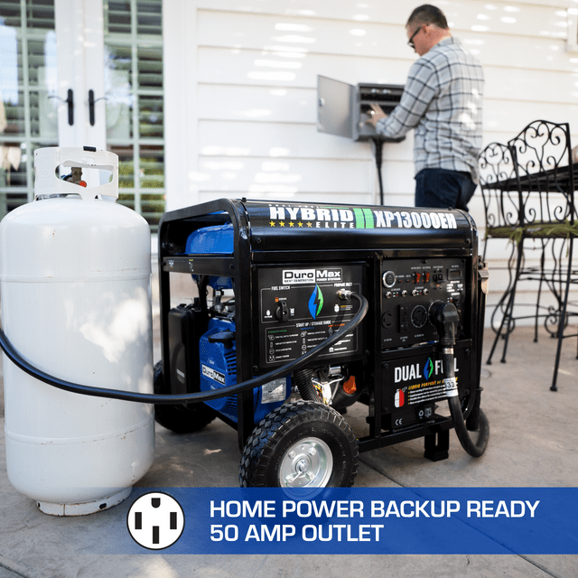 DuroMax XP13000EH 13,000 Watt Portable Dual Fuel Gas Propane Generator - Backyard Provider