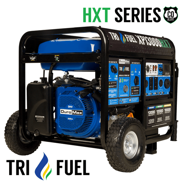 DuroMax XP13000HXT 13,000 Watt Electric Start Tri-Fuel Portable Generator w/ CO Alert - Backyard Provider