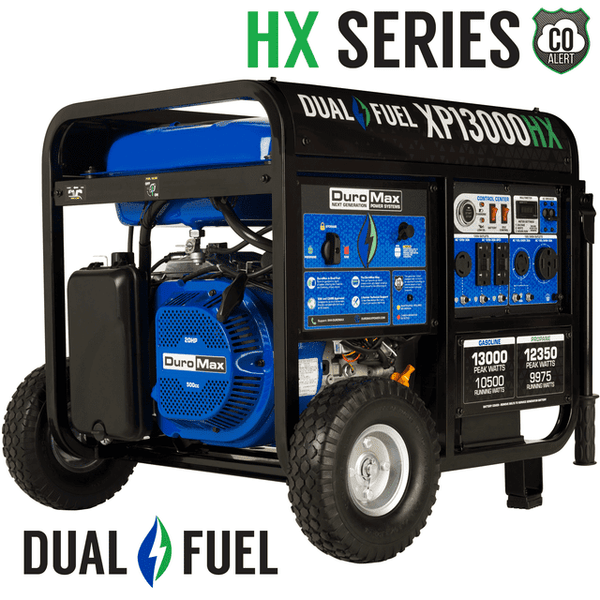 DuroMax XP13000HX 13,000 Watt Portable Dual Fuel Gas Propane CO Alert Generator - Backyard Provider