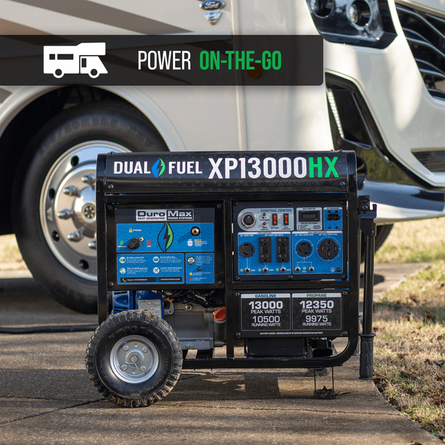 DuroMax XP13000HX 13,000 Watt Portable Dual Fuel Gas Propane CO Alert Generator - Backyard Provider