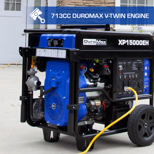 DuroMax XP15000EH 15,000 Watt Portable Dual Fuel Gas Propane Generator - Backyard Provider